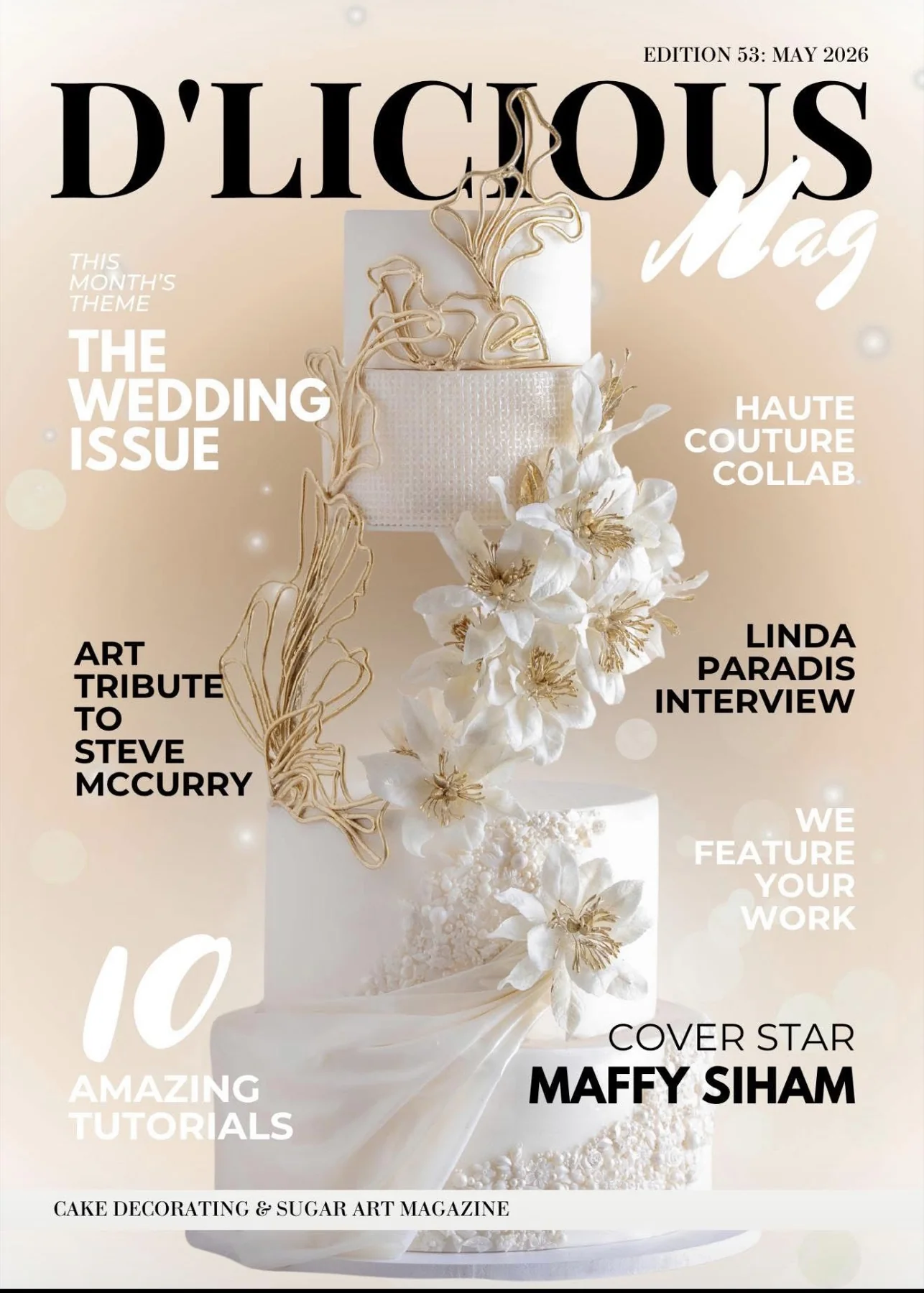 D'Licious Magazine May 2026 cover mentioning Linda Paradis interview