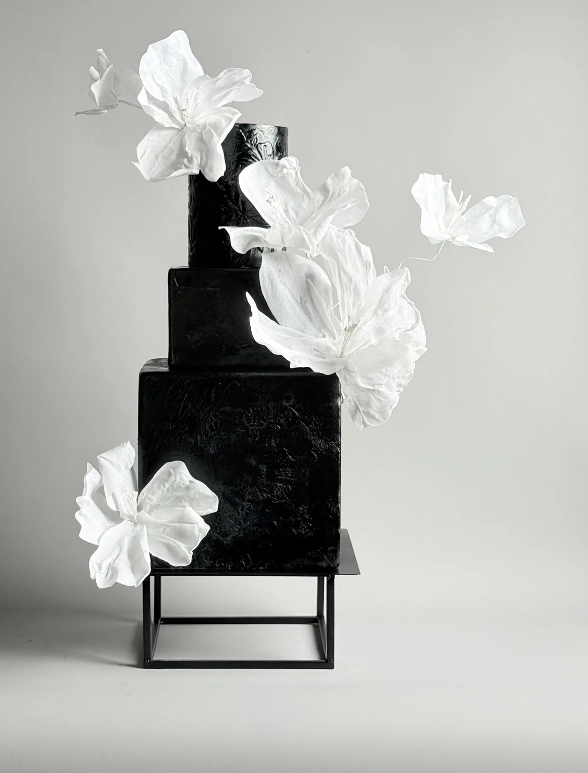 Sculptural cake artwork — Monochrome Bloom